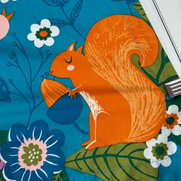 Pillow fort Sham forest Friends pillow sham rabbit bird squirrel teal  single pi - Picture 2 of 9